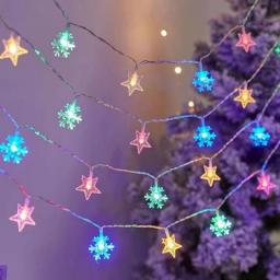 3M/6M/10M LED String Star Snowflake Ball Garland Christmas Lights USB/Battery Powered Waterproof Fairy Lights Weeding Decor
