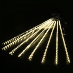 8 Tubes 30cm LED Meteor Shower Garland Festoon Holiday Strip Light Outdoor Waterproof Fairy String Lights For Street Decoration