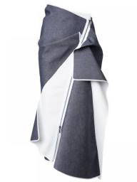 Eshin 2023 Autumn New Women's Skirt Contrast Color Asymmetrical High Waist Big Swing Mid-calf Skirts Fashion Female TH1771