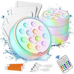 Rechargeable Submersible Pool Lights RGB Underwater Pool Lights With Remote Waterproof For Swimming Pool Bathtub Fountain Decor