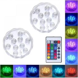2/4 Pcs Submersible Pool Light Magnetic Submersible LED Lights With Suction Cups Remote Control IP68 Waterproof Color-Changing