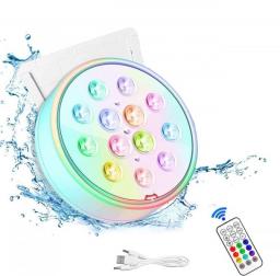 RGB Submersible LED Lights Rechargeable LED Pool Light Atmosphere Lamp Wireless Remote Control Aquarium Decorative Light