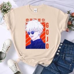 Jujutsu Kaisen Anime Gojo Satoru T-Shirts Women Breathable O-Neck Tshirt Fashion Creativity Short Sleeve Street Casual Tshirts