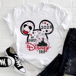 Disney 2023 Family Trip Clothes Mickey Mouse Fashion Disneyland Vacation T Shirt For Women Summer Casual T-shirts Fast Delivery