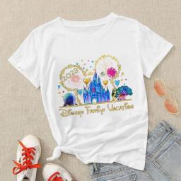 Disney Minnie Mouse Princesses Women's T-shirt 2023 Fashion Sweet Style Cute Girl Clothes Summer Casual Vacation Female T Shirt