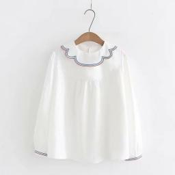 LUNDUNSHIJIA 2019 Spring Women White Elegant Cotton Blouses Casual Loose Female Shirt Ladies Tops