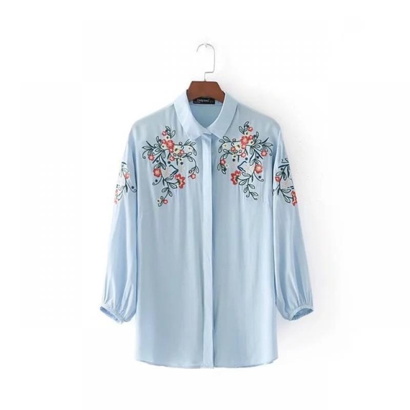 Bella Philosophy women autumn winter new cotton embroidery blouse shirt female vestidos