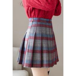 Woolen Pleated Skirt Autumn And Winter New High Waist Slim Skirt Women's Fashion Versatile Plaid Skirt Slim Short Skirt Wholesa