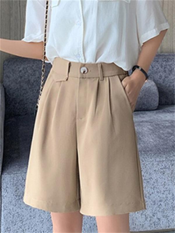 Syiwidii Suits Shorts for Women Summer 2023 New High Waisted Straight Wide Leg Baggy Casual Korean Fashion Harajuku Shorts