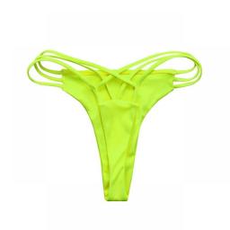 New Sexy Bikini Bottoms For Women Stylish G-string Cross-strap Panties Female Thong Swimwear Stylish Beach Swimsuit Solid Color