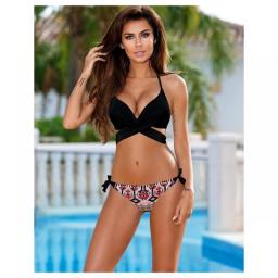 10 Colors Women's Slim Bikini Set High Waist Sexy Swimsuit Two Piece Set 2023 Hot Selling Solid Color Swimsuit Frontal Crossover