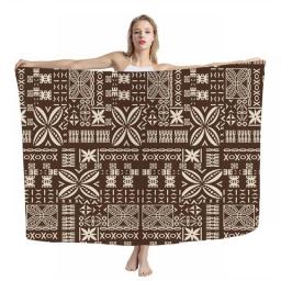 Polynesian Sarong Tribal Clothing Brown Tongan Samoan Tapa Print Custom Asia & Pacific Islands Clothing Cover Up Swimwear Beach
