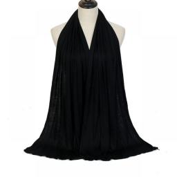 Fashion Polyester Jersey Hijab Scarf Long Muslim Shawl Plain Soft Turban Tie Head Wraps For Women Africa Headband 170x60cm
