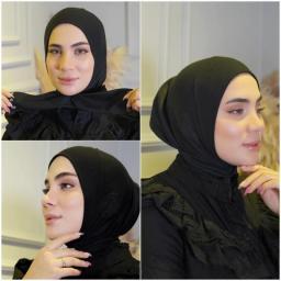 Muslim Jersy Hijab Scarf Blue Abaya Hijabs For Woman Jersey Abayas Islamic Dress Women Head Wrap Turbans Instant Crinkle Turban