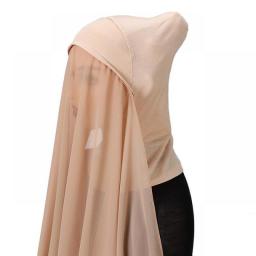 175X70CM Instant Chiffon Hijab Muslim Inner Headband Women Cap Bonnet Long Shawl With Jersey Underscarf Neck Cover Headwrap