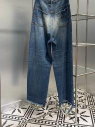 Women's Luxury Oversized Famous Jenas High Quality Broken Holes Design Jenas High End Original Straight Leg Brand Loose Jeans