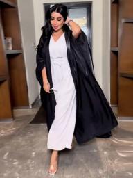 Fashion Casual Muslim Open Abaya For Women Corban Eid Al Adha 2023 New Bright Silk Satin Cardigan Robe Oversized Batwing Sleeve