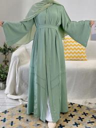 Open Abayas For Women Islamic Clothing Hijab Dress Muslim Kimono Dubai Saudi Turkish Modest Outfits Ramadan Eid Robe Caftan
