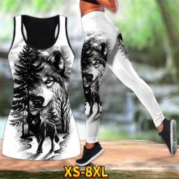 Women's Tank Top New Design Printing Activewear Set Yoga Suit Yoga Set 3D Print 2 Piece Leggings Yellow / Black Yoga Fitness