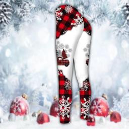 Red Truck Snowflake Christmas Plaid Print Yoga Sleeveless Shirt Tank Tops Yoga Leggings For Women Sports Wear Suit Xs-8Xl