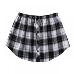 Detachable Underskirt Cotton Shirt Extender For Women Irregular False Skirt Tail Blouse Hem Plaid Mini Skirt Extender Hemline