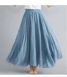 Fashion Cotton Linen Clothes Women Skirts Y2k Elegant Streetwear Saia Ropa Mujer Casual Vestido Long Skirt Faldas Harajuku