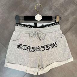 Shorts Women Summer High Waist Sanskrit Letters Embroidery Pattern National Tide Street Loose Casual Hot Trousers Joggers Women