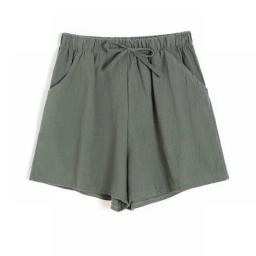 2023 Summer Women Cotton Linen Shorts Loose Casual Shorts Women Literary Wide Leg Pants Solid  Femle Short Pants S-XL