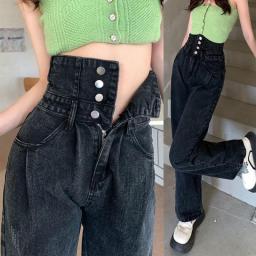 Vintage Super High Waist Baggy Jeans Women Oversized High Street Spice Girls Washed Straight Leg Pants Fashion Casual Trousers