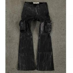 Pockets Patchwork Baggy Jeans Fashion Streetwear Women Denim Trouser Loose Harajuku High Waist Streetwear 90S Women Clothing