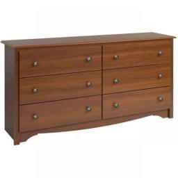 Prepac Fremont 6 Drawer Double Dresser For Bedroom, Wide Chest Of Drawers, Bedroom Furniture, Clothes Storage And Organizer