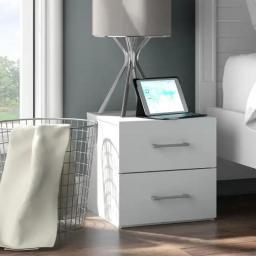 Lundy Low Profile Nightstand With USB, White, By Hillsdale Living Essentials  Nightstands For Bedroom  Bedroom Furniture