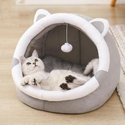 Cute Cat Bed Pet House Kitten Lounger Cushion Small Dog Tent Mat Washable Puppy Basket Cave Mat Soft For Cats House Bed Supplies