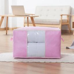 90L Large Storage Bags,Bins Foldable Closet Organizer Storage Containers With Durable Handles Thick Fabric For Clothing, Blanket