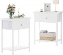 KAI-ROAD White Nightstands Set Of 2, Small Night Stand With Drawer End Table For Bedroom, Dorm, Modern
