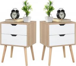 Sweetgo Nightstands Set Of 2-Natural Beside Table With Storage Drawer - Midcentury Modern Bedroom Storage Cabinet -Solid Wood Le