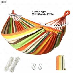 Camping Hammock Thickened Durable Fabric Canvas Single Hammocks Travel Swing Chair Hanging Bed Double Outdoor Hammock With Bag