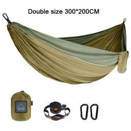 Portable Nylon Parachute Fabric Single And Double Size Outdoor Camping Hiking Garden Hammock