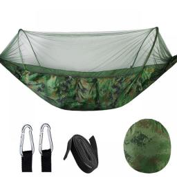 Automatic Quick-opening Mosquito Net Hammock Outdoor Camping Pole Hammock Swing  Anti-rollover Nylon Rocking Chair 260x140cm