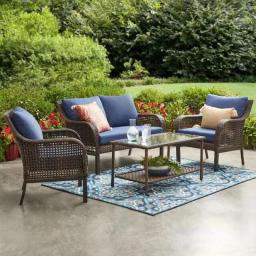 Tuscany Ridge 4-Piece Outdoor Conversation Set, Red Garden Furniture Sets