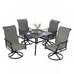 VEVOR 5 Pcs Patio Dining Set All Weather Garden Furniture Table Sets Or Lawn Deck Backyard Outdoor Furniture Table And Chair Set