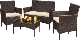 Outdoor Furniture Brown And Beige Outdoor Sessions Chairs Set Garden Furniture Sets Patio Table Chair Terrace Outside