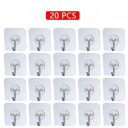 10/20 Pcs Hooks Transparent Strong Self Adhesive Door Wall Hangers Hooks Suction Heavy Load Rack Cup Sucker For Kitchen Bathroom