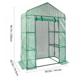 VEVOR Walk-in Green House Greenhouse With Shelves High Strength PE Cover With Doors & Windows And Steel Frame For Planting