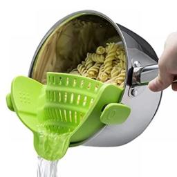 Silicone Kitchen Strainer Clip On Pots And Pans Drain Rack Pasta Noodle Vegetable Fruit Strainer Colander Kitchen Gadgets