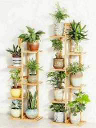 Bamboo 5 / 6  Tier  Plant Stand Rack Multiple Flower Pot Holder Shelf Indoor Outdoor Planter Display Shelving Unit For Patio