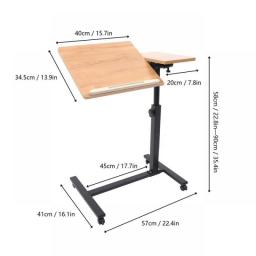 High Quality Adjustable Height Laptop Desk Angle Rolling Cart Over Bed Hospital Table Stand