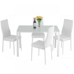 New Dining Table Set Glass For Small Spaces Kitchen Table And Chairs For 4 Table With Chairs Home Furniture Rectangular Modern