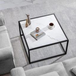 Marble Coffee Table Small Square Coffee Tables Modern Center Table For Living Room Office 27.6 * 27.6 * 15.7 Inch