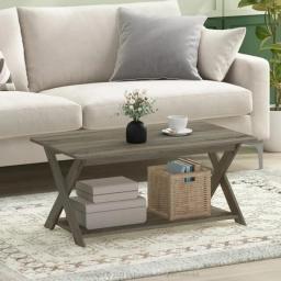 Simplistic Criss-Crossed Coffee Table, French Oak, Furniture Living Room,mesa Auxiliar Para Sofá, Coffee Table